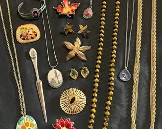 Warm Gold Red Toned Costume Jewelry