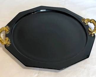 Vintage Black Glass Cambridge Platter