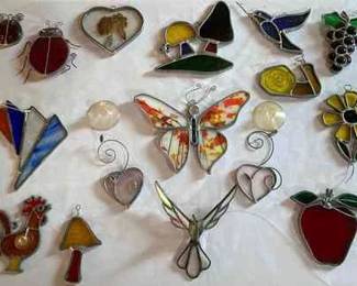 16 Stained Glass Suncatcher Ornaments Mostly Nature Themed