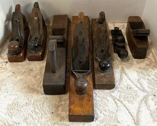  004 Seven Antique Wood Planer Tools 