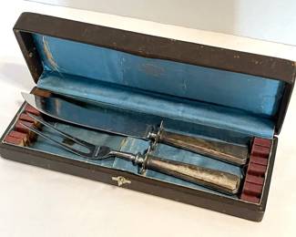 Stainless Carving Set W Sterling Silver Handles
