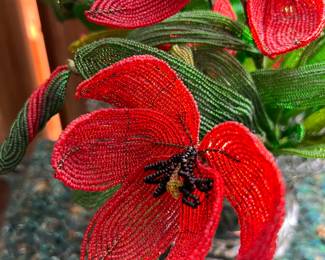 Vintage beaded flowers