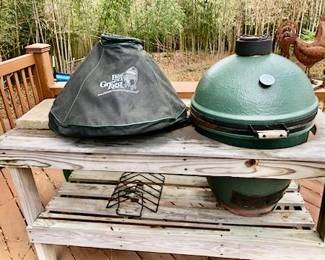 Green egg and table
