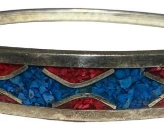 Mosaic Inlay Bangle Bracelet
