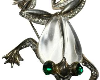 Trifari Sterling Jelly Belly Frog Brooch