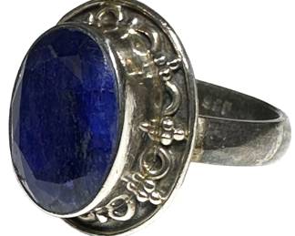 Silver and Blue Stone Ring