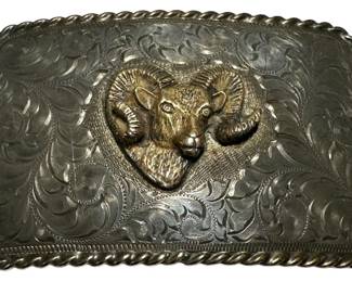 Sterling Silver Western Belt Buckle
