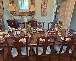 2 Pedestal Dining Table w/9 Chairs by Kincaid