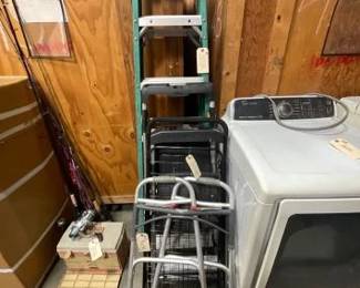 #3078 • Ladder, (2) Step Stools, Cart and Walker