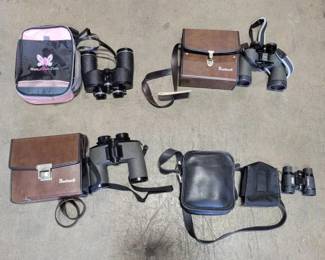 #2080 • (4) Pairs of Binoculars and Cases