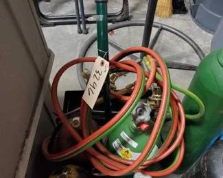 #3296 • 2 Oxygen and 2 Acetylene Tanks, Dolly and Welding Accessories