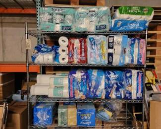 #5040 • Shelf of Toliet Paper, Paper Towels and Tissues