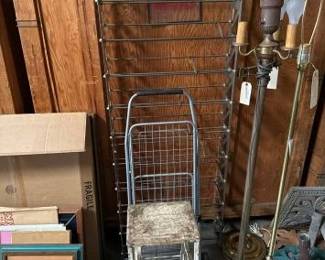 #2222 • Step Stool, Basket Cart and Rack