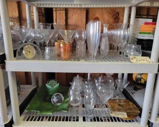 #2032 • Wine Glasses, Vases, Cups, Martini Glasses & Clock