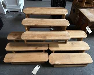 #2332 • 3 Wood Tiered Shelves