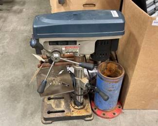 #3062 • Ryobi Drill Press with Laser and Metal Cylinder