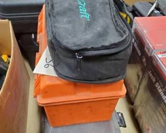 #3136 • Mulit Tool, 2 Tool boxes with Wheels, Shelf Mounts, Clamps, Tv Cords, Sander Paper