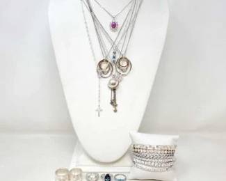 #130 • Sterling Silver Necklaces, Rings & Bracelets, 239g