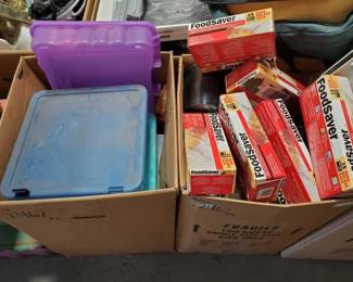 #2462 • Plastic Totes, FoodSaver Bags, Kitchen Supplies and More!