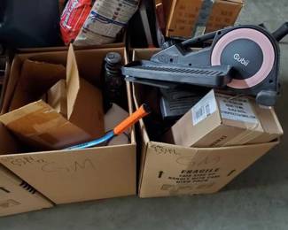 #5544 • 2 Boxes of Wiring Accessories, Excersice Stepper, Lantern and More