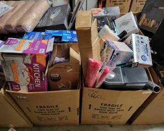 #5660 • (2) Boxes of Trash Bags, Ziplock Bags & Coffee Maker