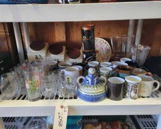 #2058 • Glass Cups, Mugs, Cookie Jars and Vases