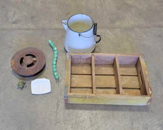 #2020 • Wooden CocaCola Box, Pitcher, Decor & Ashtray