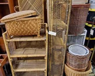 #5102 • Wicker Shelves, Privacy Wall and Baskets
