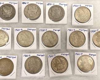 (13) Morgan Silver Dollars