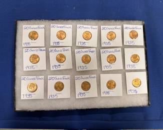 (15) Gold 20 Swiss Franc
