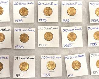 (15) 20 Swiss Franc Gold