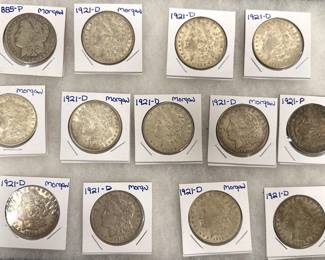 (13) Morgan Silver Dollars