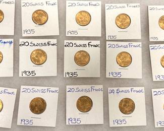 (15) Gold 20 Swiss Franc
