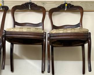 Pr. of Victorian side chairs