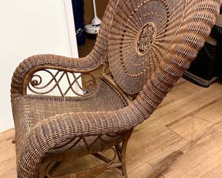 Wicker rocker side view