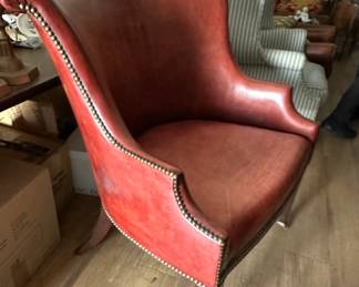 Red Leather Lounge side view