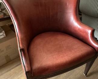 Red Leather Lounge Chair