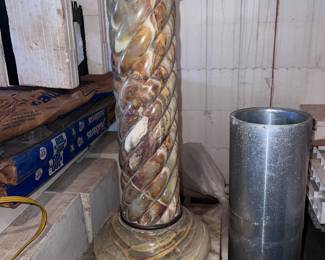 green onyx scrolled pedestal column 