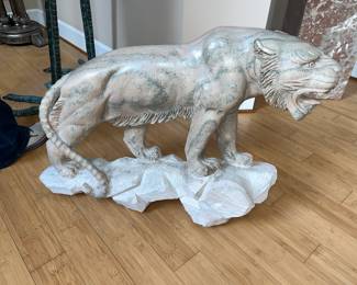 lion tiger asian marble sculpture roaring