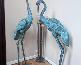 bronze cranes large extra large birds feather fowl prey