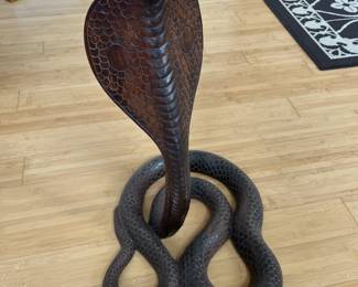 wood cobra snake art