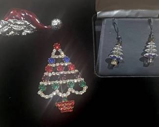 Christmas Brooches Earrings