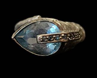 Silver Blue Topaz Ring