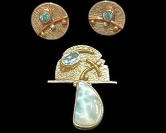 Laramie Topaz Sterling Set