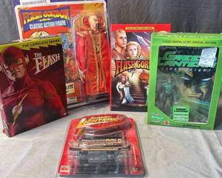 Flash Gordon Ming The Merciless Figure NIB, Flash Gordon And Lovirs , Green Lantern, Flash Gordon, DVDs , Green Lantern Figurine DVDs, And Johnny Lightning Car