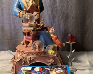 Beauty And The Beast Blue Ray And 3D Discs Collectors Snow Globe Beast Piece
