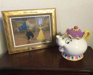 Beauty And The Beast Framed Print And Mrs. Pots Cookie Jar