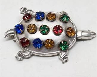 Lot 065 5 Bid(s)
Sterling and Rhinestone Set Turtle Pin, Vintage