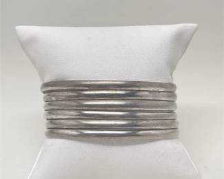 Lot 029 2 Bid(s)
Sterling Silver Six Banded Cuff Bracelet, Vintage