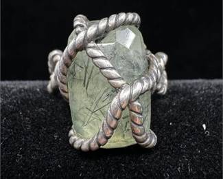 Lot 051 1 Bid(s)
Carolyn Pollack Signed Vintage Sterling Silver Rutilated Quartz Rope Ring Size 9